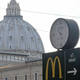 McDonald's sign outside of Vatican City dome